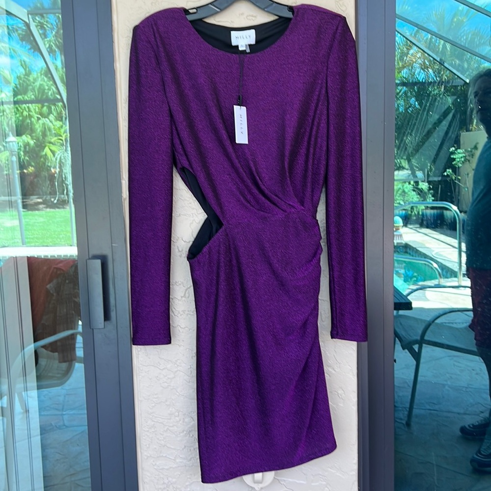 Brand new MILLY gorgeous dress magenta shimmer